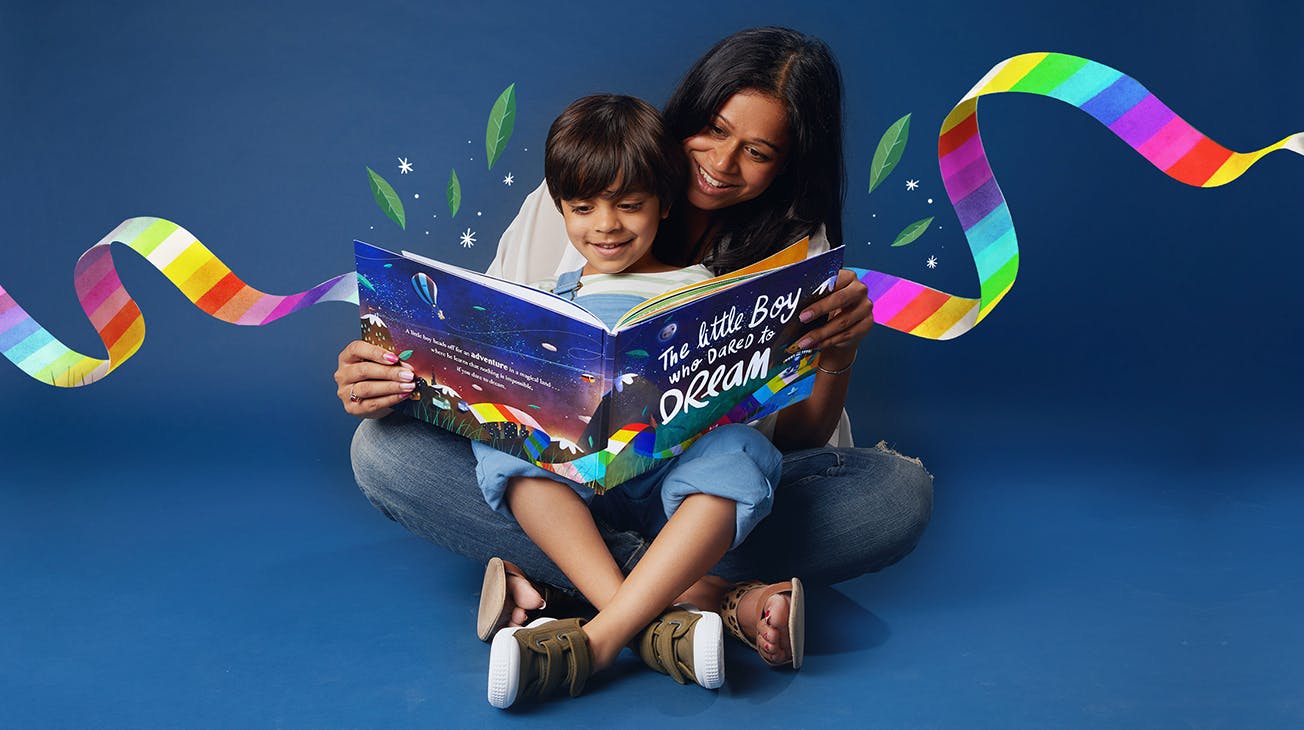 Mum and son reading